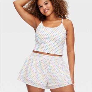 Roller Rabbit Multicolor Disco Heart Print Sleepwear Set